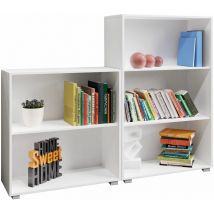 Set d'étagères bibliothèque blanc vela Meuble de rangement 2 niveaux 3 niveaux pour salon bureau chambre
