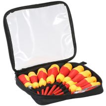 Set di 10 cacciaviti isolati per elettricisti con teste Phillips/scanalate magnetiche