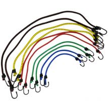 Set di 10 corde bungee con ganci a doppia resistenza da 40 kg - 5 misure - Corde bungee per trasporto, caravan, campeggio, bagagli