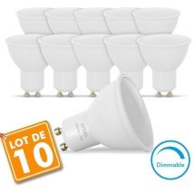 Set di 10 lampadine led per faretti GU10 7W eq. Dimmerabile 60W Température de Couleur: 6000K bianco freddo