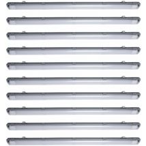 Luce antiumidità led 156 cm tubo led bianco neutro Plafoniera led da officina 44 watt lampada da cantina led, 2x T8 2x22W 2x 2000lm 4000K, h 6,3 cm,