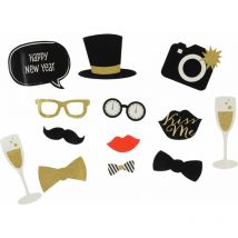 Set di 13 Fotografie Opache su Carta, Colore Nero, Dimensioni 13x13cm