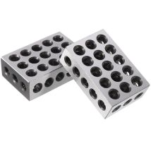 Set di 2 blocchi di acciaio temprato 23 fori calibro 1-2-3 Blocco di bloccaggio parallelo per tornio 123 utensili di fresatura 25x50x75mm Hasaki