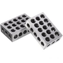 Set di 2 blocchi di acciaio temprato 23 fori calibro 1-2-3 Blocco di bloccaggio parallelo per tornio 123 utensili di fresatura 25x50x75mm lbtn