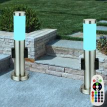Set di 2 luci da esterno che cambiano colore, telecomando per lampade da giardino a led rgb da giardino