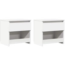 Set Di 2 Comodini Tavolini Da Notte Tavolini Da Divano Bianco 40x30x39 Cm In Legno Ingegnerizzato Maison Chic 17731
