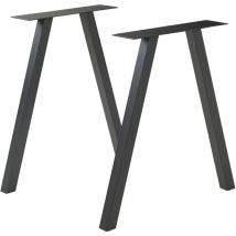 Set di 2 Gambe Heustreu per Mobili Fai da Te - Altezza 72 cm - Acciaio Nero [en.casa]