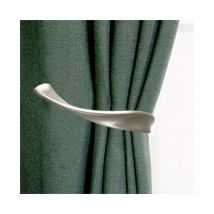 Set di 2, (grigio, 11 x 12,5 cm) Fermatenda per tende, Fermatenda decorativo, lega di alluminio e