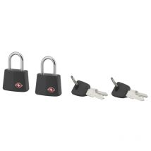 Set di 2 lucchetti tsa, per bagagli, 25mm, ansa in acciaio nichelato, 2 chiavi Thirard