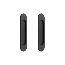 Molto di 2 maniglie di ovali autoadesivi porta scorrevoli in lega di alluminio nero senza perforazione per porte, finestre, armadietti, armadietti