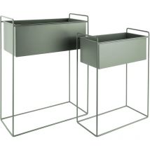 Set di 2 piantine rettangolari in metallo Essence