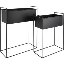 Set di 2 piantine rettangolari in metallo Essence