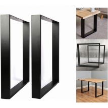 Set di 2 PIEDI DA TAVOLO QUADRI Colore: nero o acciaio inox Acciaio inossidabile