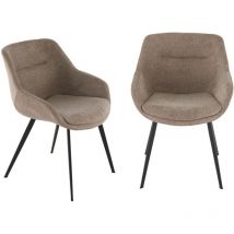 Set di 2 poltrone bridge in tessuto tortora L64 cm - colombe