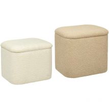Set di 2 pouf bouclette dani l37,5 41,5 cm Atmosphera Créateur D'intérieur