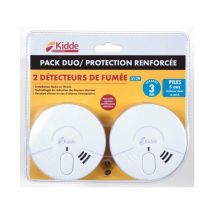 Kidde - Set di 2 rilevatori di fumo, 3 anni