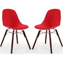 Privatefloor - Sedie da Pranzo - Design Scandinavo - Gambe in Legno Scuro - Set di 2 - Skögur