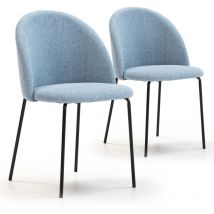Vs Venta-stock - Set di 2 sedie da pranzo Kenia imbottite blu, 43 x 47 x 78,5 cm