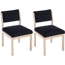 Wahson Office Chairs - Set di 2 Sedie da Pranzo Sedie da Cucina Retrò in Tessuto di Lino con Gambe in Legno Sedie da Salotto Imbottite Sedia Sala da