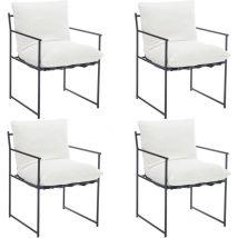 Wahson Office Chairs - Set di 4 Sedie da Pranzo Sedie da Cucina Stile Industriale Sedie Imbottite Sala da Pranzo per Soggiorno,Bianco