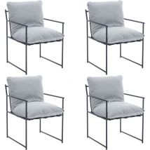 Wahson Office Chairs - Set di 4 Sedie da Pranzo Sedie da Cucina Stile Industriale Sedie Imbottite Sala da Pranzo per Soggiorno,Grigio