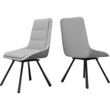 Unho - fativo 2pz Sedie Girevole da Pranzo in Pelle da Cucina Moderna 360° Design Schienale Alto, Grigio Colore
