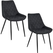 Set di 2 Sedie da Pranzo in Velluto SJ.0488 Nere