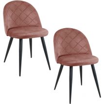 Set di 2 Sedie da Pranzo in Velluto SJ.077 Rosa