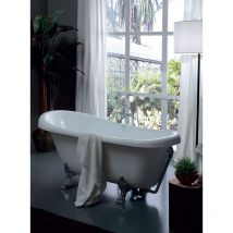 Nova - Vasca freestanding bianco lucido colacril Astoria rosa Bianco/Oro