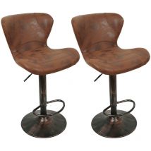 Haloyo - Set di 2 sgabelli da bar vintage marroni - sgabello da bar industriale-marrone