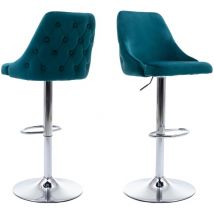 Wahson Office Chairs - Set di 2 Sgabelli da Bar in Velluto Sedie da Bar Regolabile e Girevole, Blu