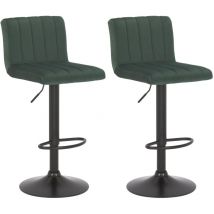 Set di 2 sgabelli da bar Jamie velvet verde