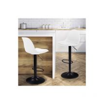Idmarket - Set di 2 sgabelli da bar karl, design bianco con gambe nere