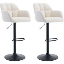 Wahson Office Chairs - Set di 2 Sgabelli da Bar Sgabelli Cucina Moderni Regolabile e Girevole per Cucina Bancone, Velluto, Beige