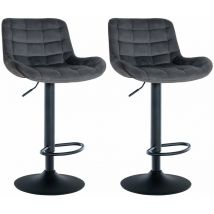 Set di 2 sgabelli da bar Tover grigio scuro Velluto