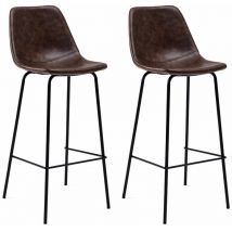 Happy Garden - Set di 2 sgabelli vintage lucien marrone - Altezza seduta 75cm