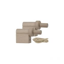 Set di 2 supporti in legno e set di drizza Mobois boreale - rovere chiaro - 1024347 - Blanc