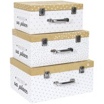 The Home Deco Kids - Set di 3 astucci per bambini stelle