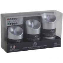 Set di 3 candele led con telecomando Oro
