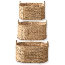 Set di 3 cestini per giacinti d'acqua con manici