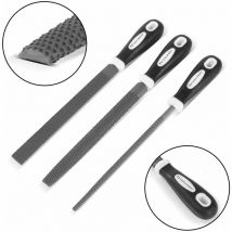 Set di 3 lime per raspe 200 mm lima rotonda, lima semitonda e lima piatta - Stahlwerk