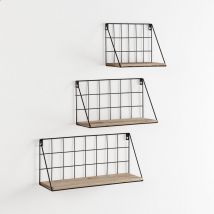 Vs Venta-stock - Set di 3 mensole da muro Amede in metallo nero