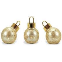 Cosedacasa - Set di 3 Palline di Natale in Vetro Soffiato con Luci Calde rosso oro verde Idea Regalo natalizia decorazione addobbo casa hotel