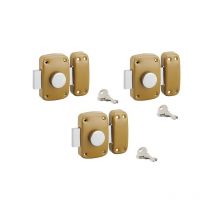 Serruprix - Set di 3 serrature a pomolo 9014, cilindro Ø23 x 40 mm, con chiave uguale, 3 chiavi per serratura