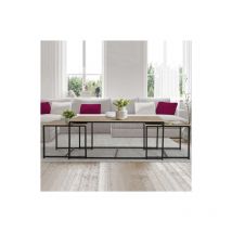 Set di 3 tavolini bassi 113 cm con design industriale detroit