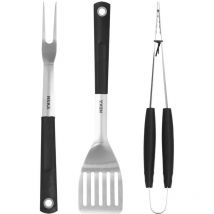 Set di 3 utensili da barbecue: pinze, forchetta e spatola Neka