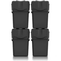 Set di 4 bidoni raccolta Keden sortibox per il riciclaggio, nero, 100L
