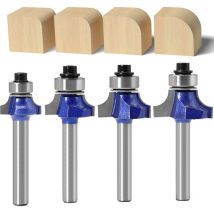 Set di 4 frese tonde con gambo da 6 mm