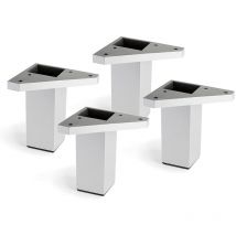 REI - 4 Pezzi Gambe per mobili con Piastra di Montaggio - Piedini per mobili - Plastica abs - Altezza: 10 cm - Colore: Grigio - Non Include le Viti