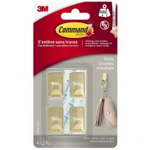 Command - Set di 4 ganci adesivi decorativi in metallo oro 0,225 kg